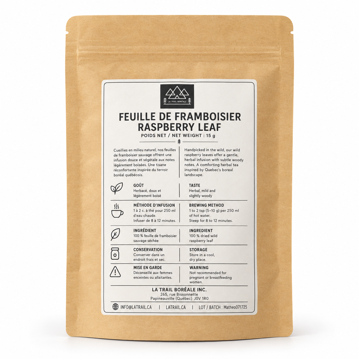 Feuille de Framboisier Sauvage