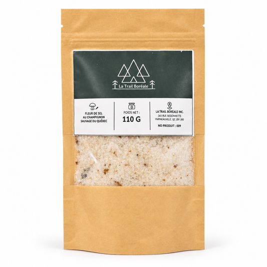 Fleur de sel aux Champignons Sauvage du Québec.