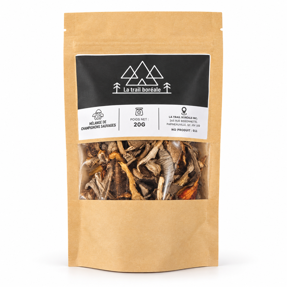 Mélange de Chanterelle commune ,chanterelle en tube ,Trompette de la mort
