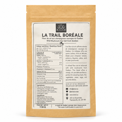 Fleur de sel aux Champignons Sauvage du Québec.