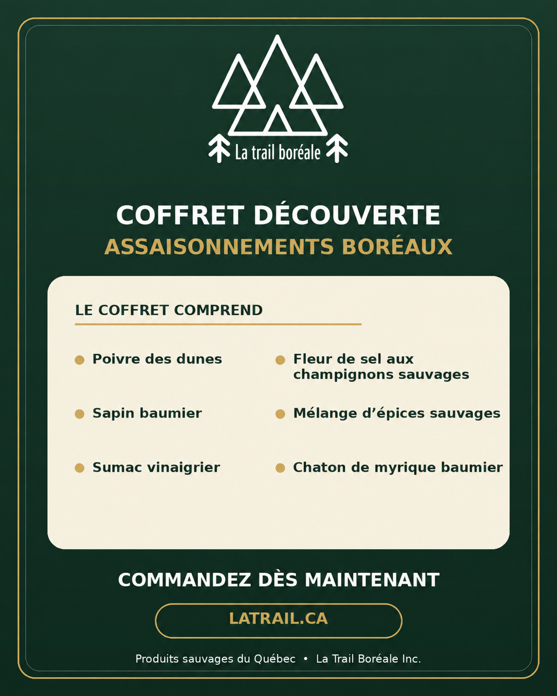 Coffrets assaisonnement Boréaux