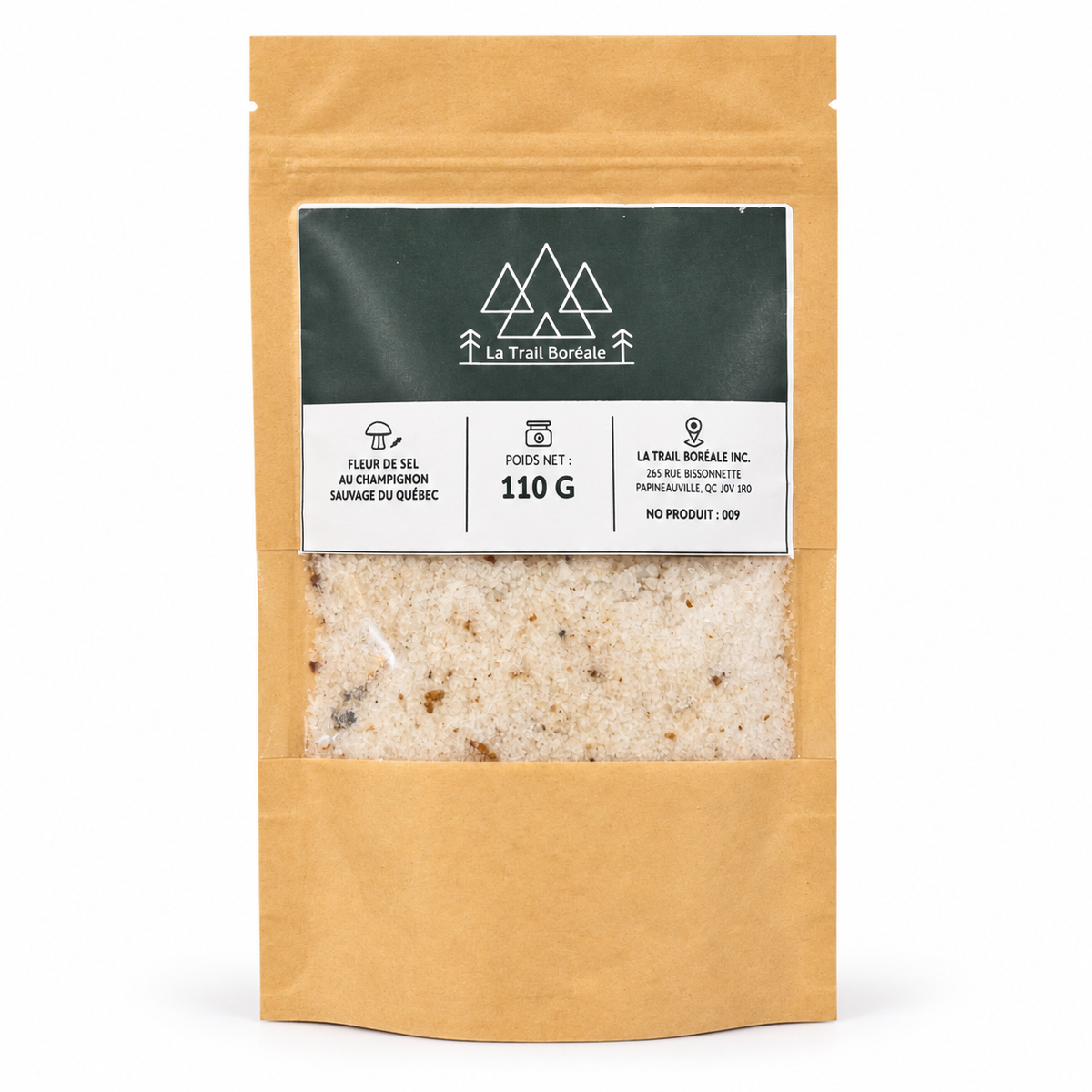 Fleur de sel aux Champignons Sauvage du Québec.